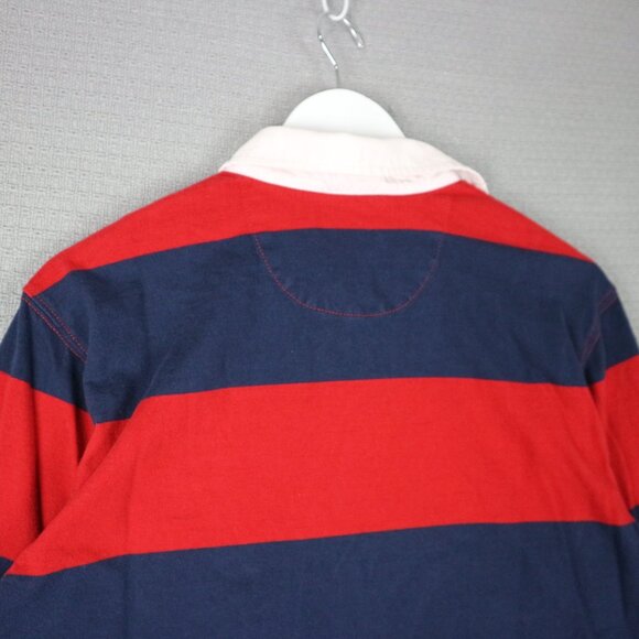 Chaps Ralph Lauren Rugby Polo Striped Longsleeve Mens Medium - Picture 7 of 7
